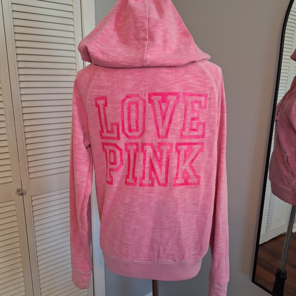 Victoria's secret PINK love pink hoodie jacket sz SP *C6 - Picture 3 of 7